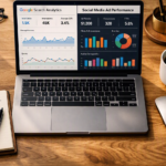 Google Ads vs Meta Ads dashboard split comparison on an entrepreneur's laptop desk