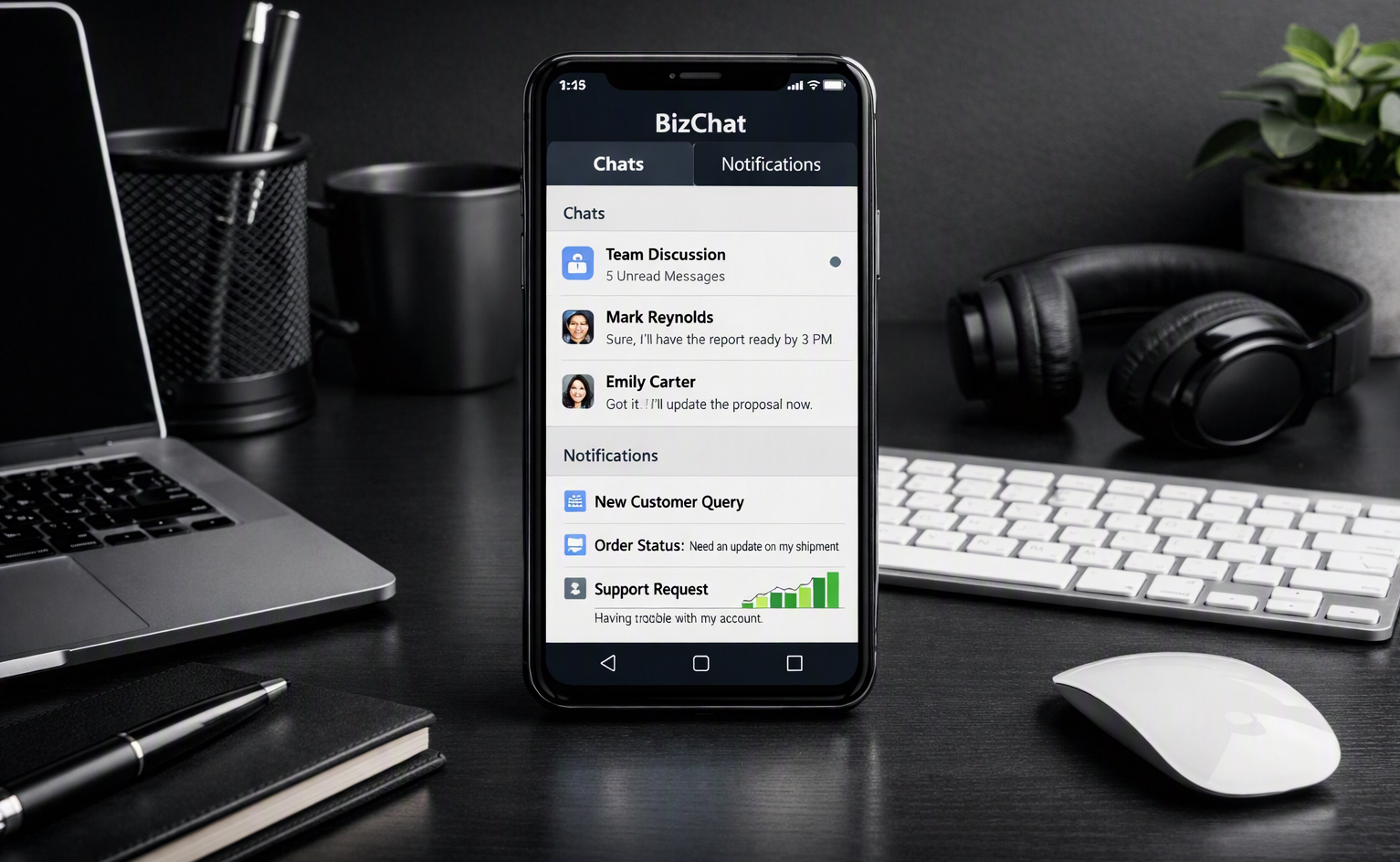 Click to WhatsApp business messaging ad interface on a smartphone screen