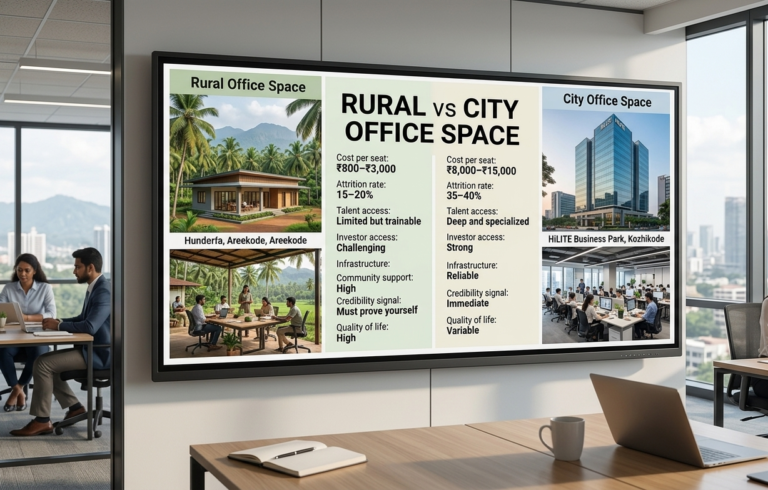 Rural vs City Office Space: How Interval Built a Global Skill School from Areekode Before Expanding to Kozhikode Rural vs cirty office space