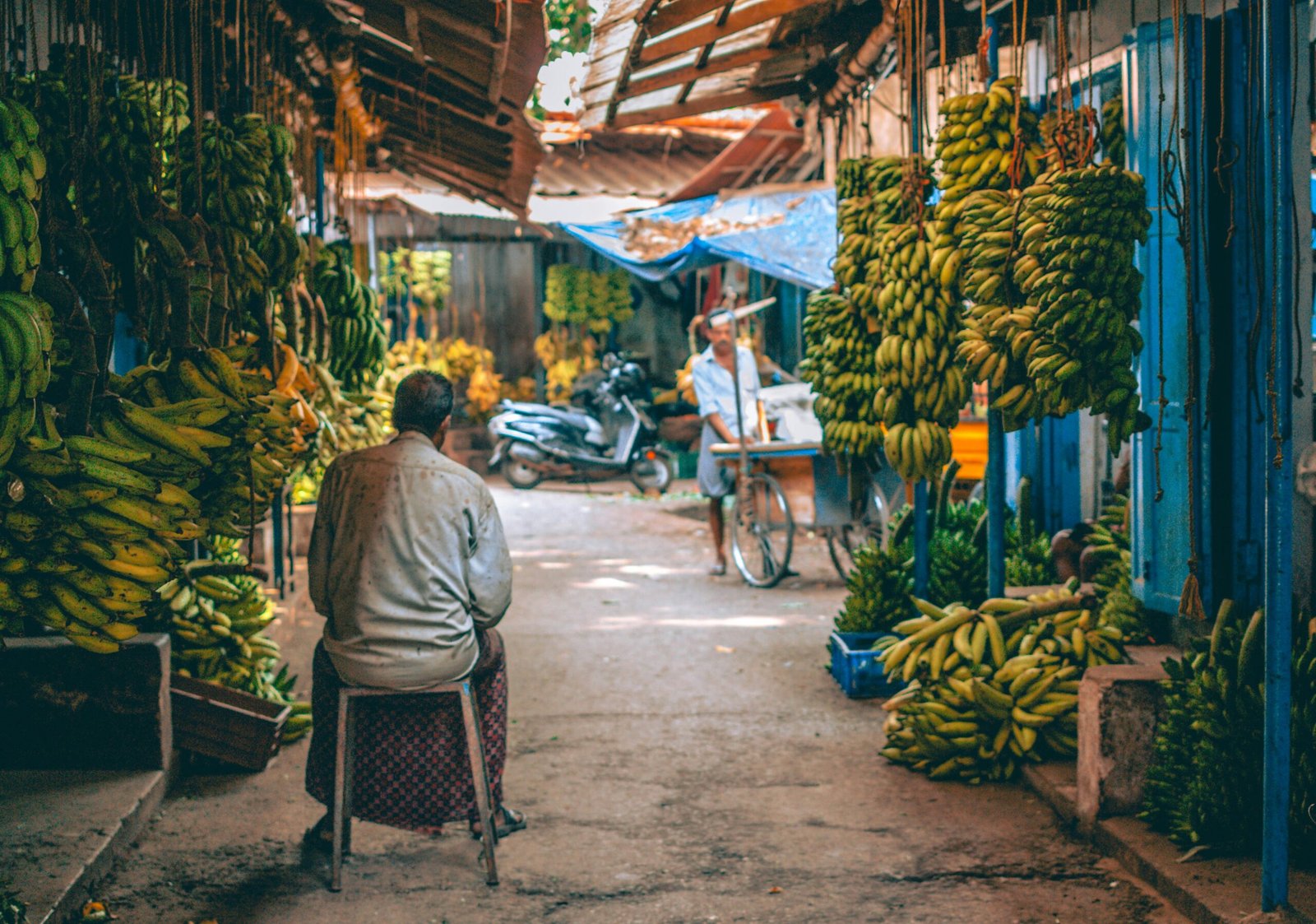 storefront along a street in Kerala