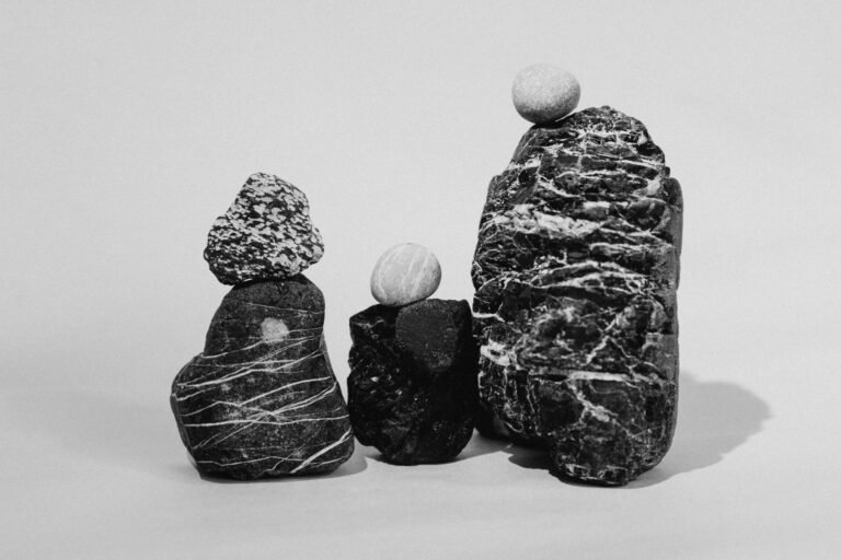 Abstract minimalist balance of natural stones